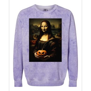 Pumpkin Mona Lisa A Pumpkin On Classic Art Colorblast Crewneck Sweatshirt