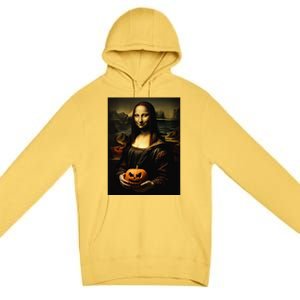 Pumpkin Mona Lisa A Pumpkin On Classic Art Premium Pullover Hoodie