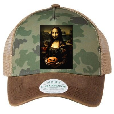 Pumpkin Mona Lisa A Pumpkin On Classic Art Legacy Tie Dye Trucker Hat