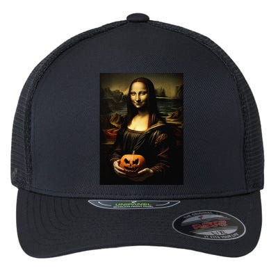 Pumpkin Mona Lisa A Pumpkin On Classic Art Flexfit Unipanel Trucker Cap