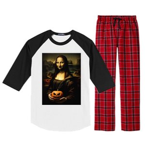 Pumpkin Mona Lisa A Pumpkin On Classic Art Raglan Sleeve Pajama Set