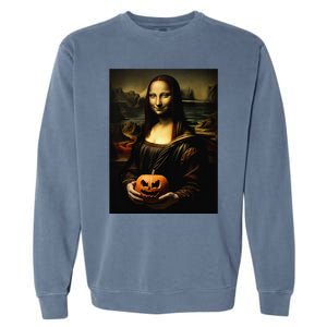 Pumpkin Mona Lisa A Pumpkin On Classic Art Garment-Dyed Sweatshirt