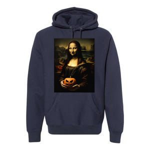 Pumpkin Mona Lisa A Pumpkin On Classic Art Premium Hoodie