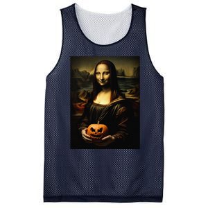 Pumpkin Mona Lisa A Pumpkin On Classic Art Mesh Reversible Basketball Jersey Tank