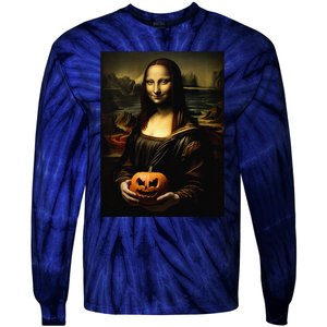 Pumpkin Mona Lisa A Pumpkin On Classic Art Tie-Dye Long Sleeve Shirt