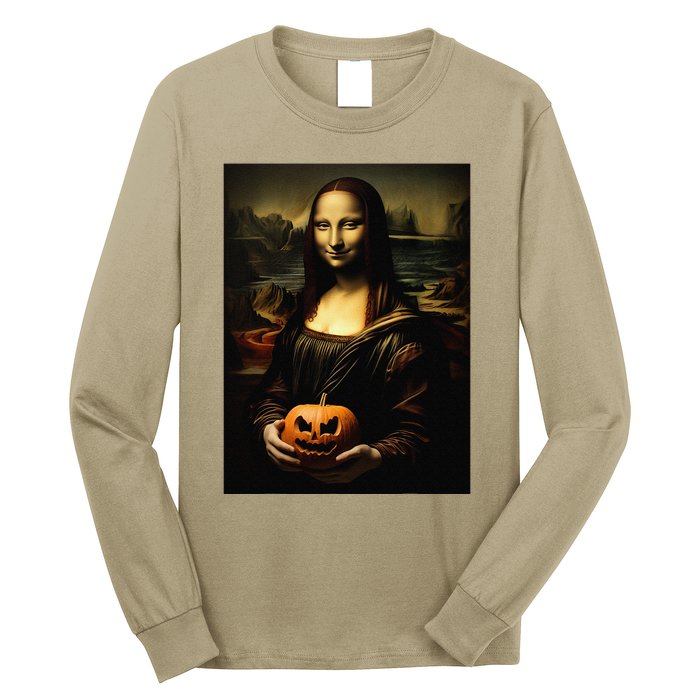 Pumpkin Mona Lisa A Pumpkin On Classic Art Long Sleeve Shirt