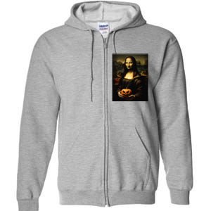 Pumpkin Mona Lisa A Pumpkin On Classic Art Full Zip Hoodie