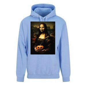 Pumpkin Mona Lisa A Pumpkin On Classic Art Unisex Surf Hoodie