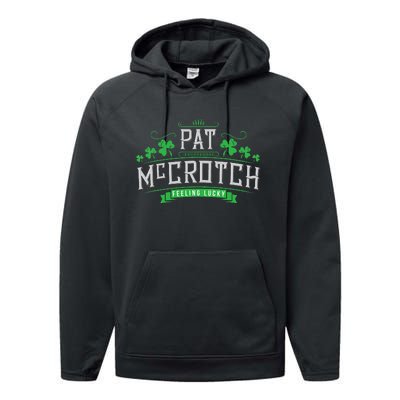 Pat McCrotch Luck of the Irish Funny St Patricks Day Performance Fleece Hoodie