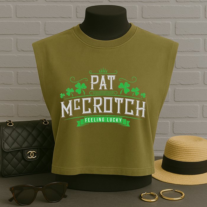 Pat McCrotch Luck of the Irish Funny St Patricks Day Garment-Dyed Women's Muscle Tee