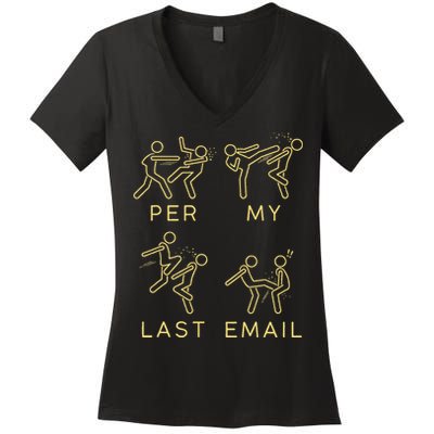 Per My Last Email Boxing Meme Women's V-Neck T-Shirt