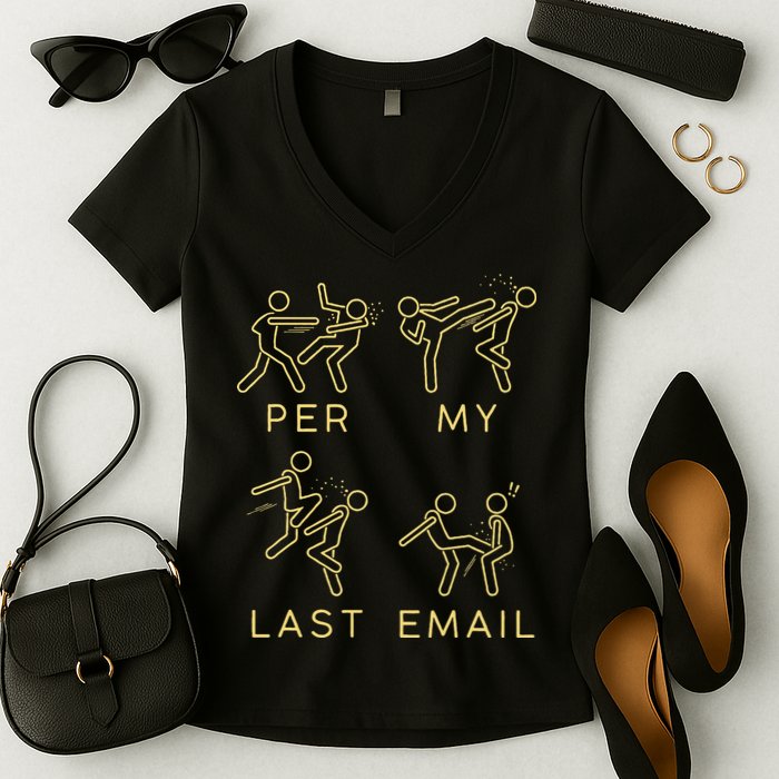 Per My Last Email Boxing Meme Women's V-Neck T-Shirt