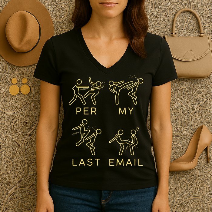 Per My Last Email Boxing Meme Women's V-Neck T-Shirt