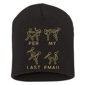 Per My Last Email Boxing Meme Short Acrylic Beanie