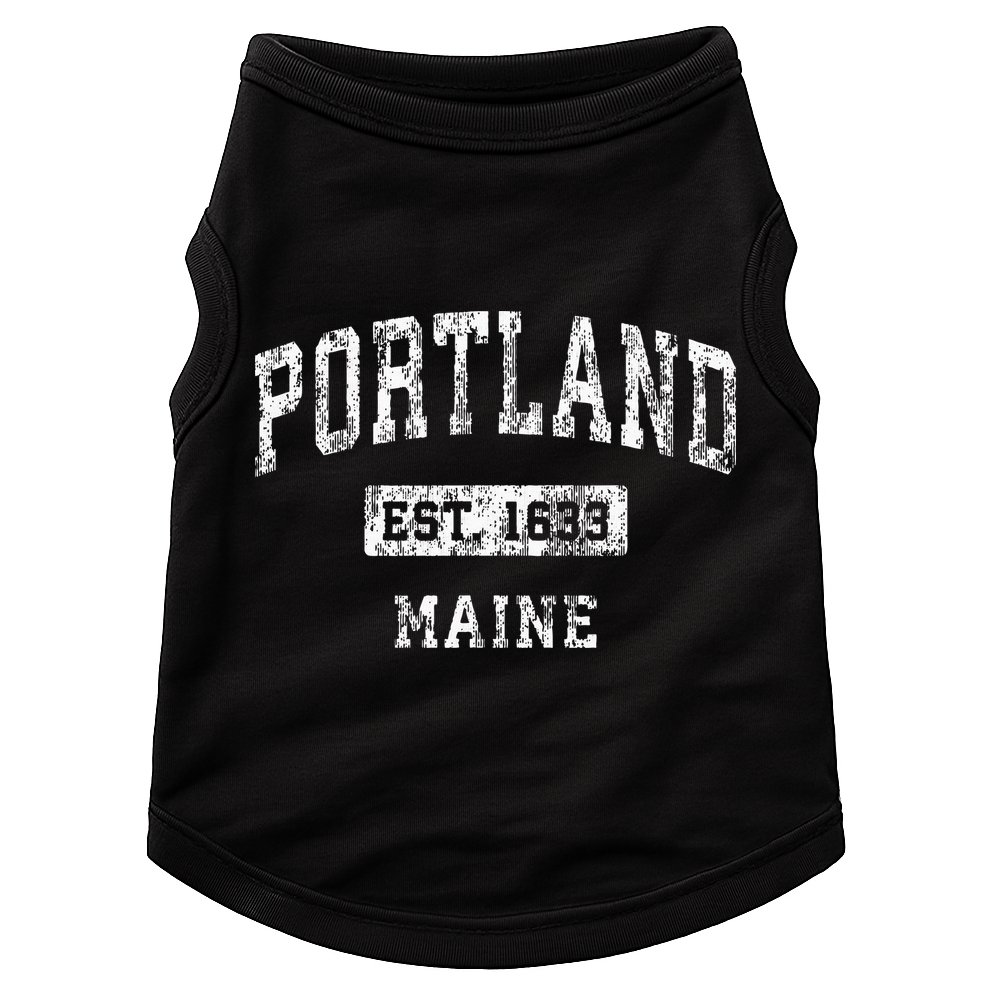 Portland Maine Me Vintage Established Sports Doggie Tank