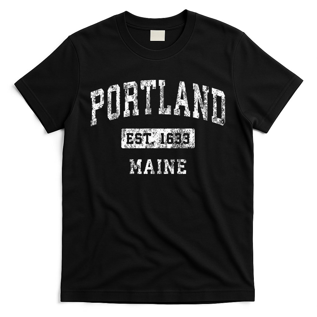 Portland Maine Me Vintage Established Sports T-Shirt