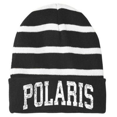 Polaris Montana Mt Vintage Athletic Sports Design Striped Beanie with Solid Band