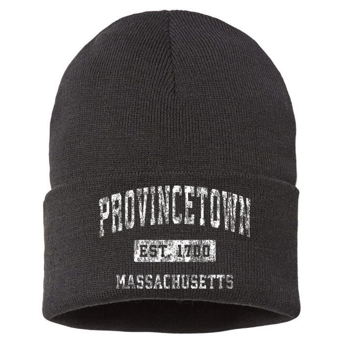 Provincetown Massachusetts Ma Vintage Established Sports Sustainable Knit Beanie