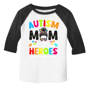 Puzzle Mommy Mama Autism Mom Raising Heroes Messy Bun Cute Gift Toddler Fine Jersey T-Shirt