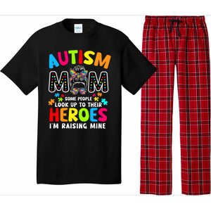 Puzzle Mommy Mama Autism Mom Raising Heroes Messy Bun Gift Pajama Set