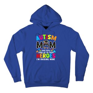 Puzzle Mommy Mama Autism Mom Raising Heroes Messy Bun Gift Hoodie