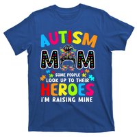 Puzzle Mommy Mama Autism Mom Raising Heroes Messy Bun Gift T-Shirt