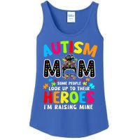 Puzzle Mommy Mama Autism Mom Raising Heroes Messy Bun Gift Ladies Essential Tank