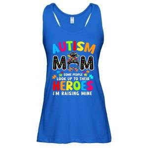 Puzzle Mommy Mama Autism Mom Raising Heroes Messy Bun Gift Ladies Essential Flowy Tank