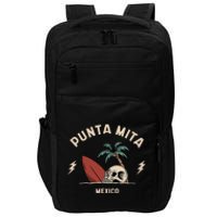 Punta Mita Mexico Vintage Surfing Skeleton Skull Impact Tech Backpack