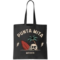 Punta Mita Mexico Vintage Surfing Skeleton Skull Tote Bag