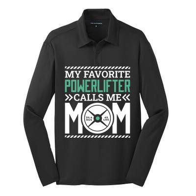 Powerlifter Mom Mommy Design For Powerlifting Mother Meaningful Gift Silk Touch Performance Long Sleeve Polo