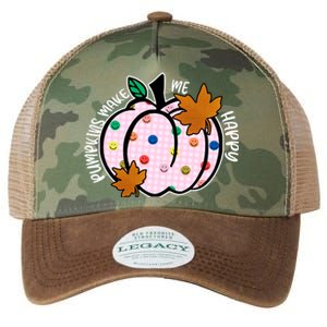 Pumpkins Make Me Happy Cute Fall Autumn Legacy Tie Dye Trucker Hat