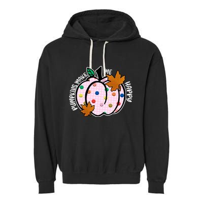 Pumpkins Make Me Happy Cute Fall Autumn Garment-Dyed Fleece Hoodie