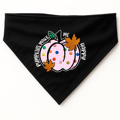 Pumpkins Make Me Happy Cute Fall Autumn USA-Made Doggie Bandana