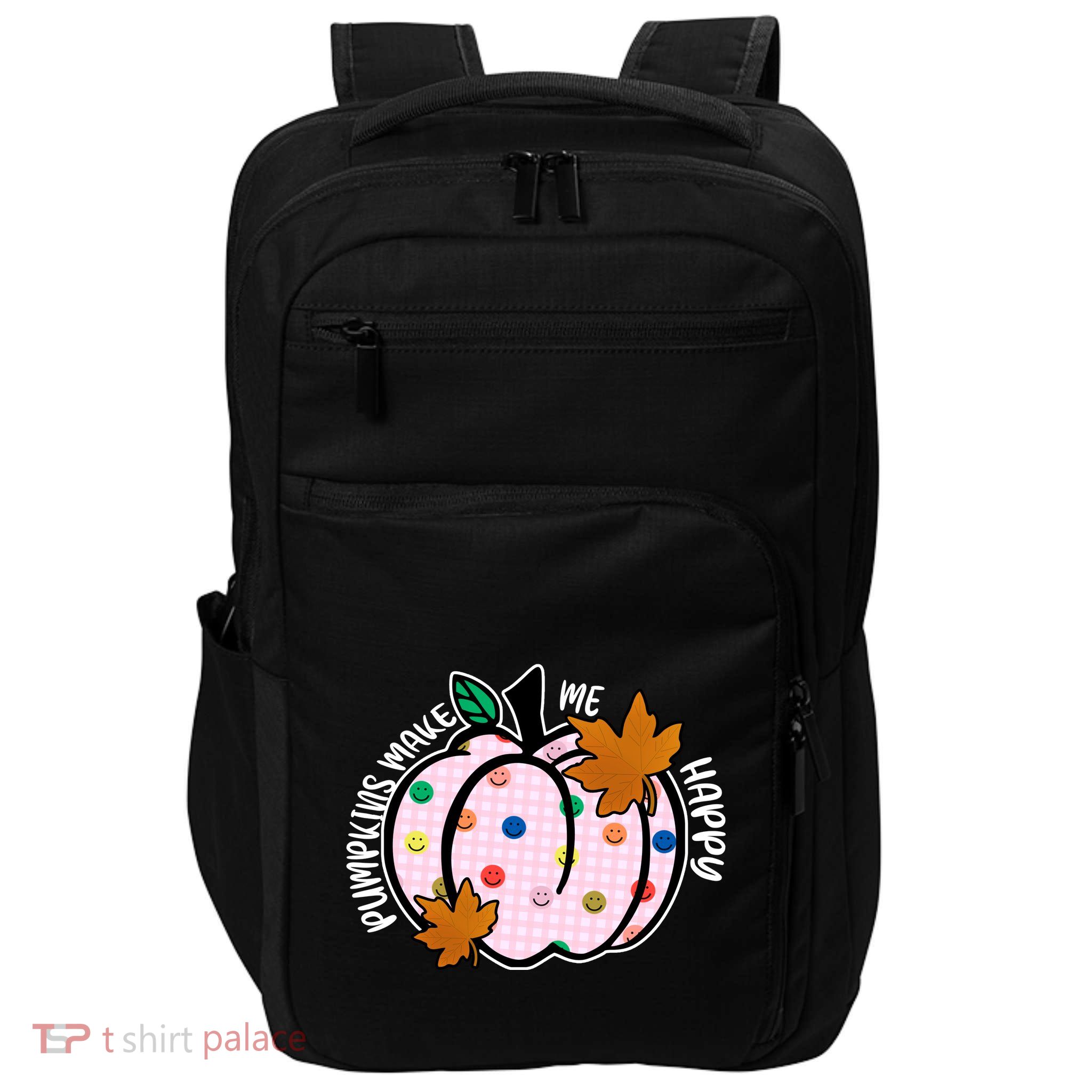 Pumpkins Make Me Happy Cute Fall Autumn Impact Tech Backpack