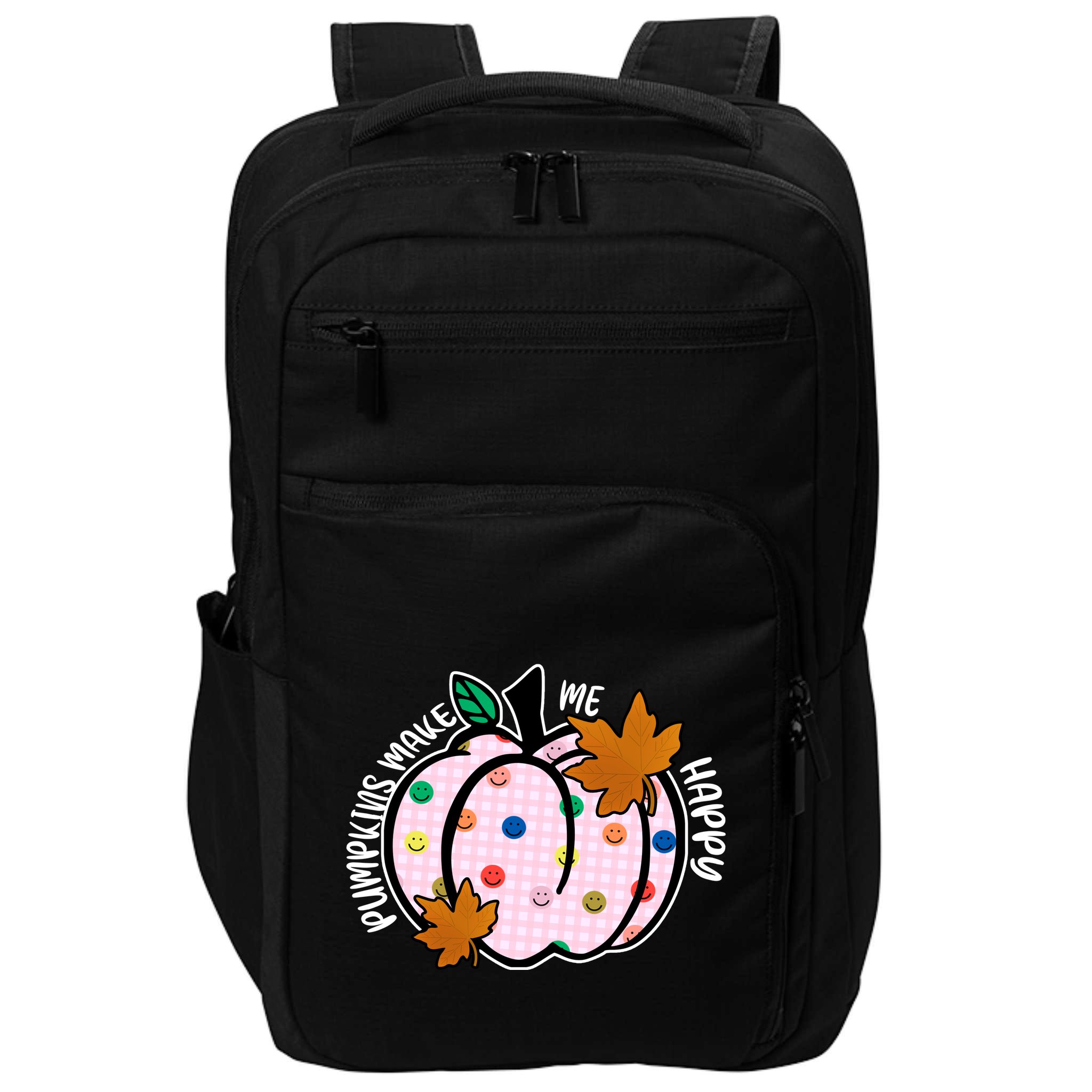 Pumpkins Make Me Happy Cute Fall Autumn Impact Tech Backpack