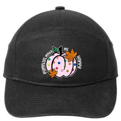 Pumpkins Make Me Happy Cute Fall Autumn 7-Panel Snapback Hat