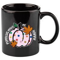 Pumpkins Make Me Happy Cute Fall Autumn 11oz C Handle Ceramic Mug