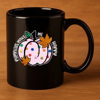 Pumpkins Make Me Happy Cute Fall Autumn 11oz C Handle Ceramic Mug