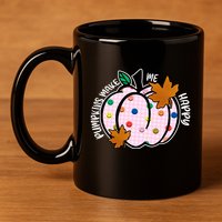 Pumpkins Make Me Happy Cute Fall Autumn 11oz C Handle Ceramic Mug