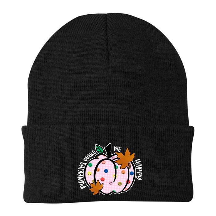 Pumpkins Make Me Happy Cute Fall Autumn Beanie