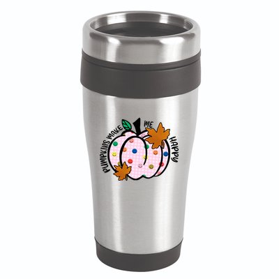 Pumpkins Make Me Happy Cute Fall Autumn 16oz Travel Tumbler