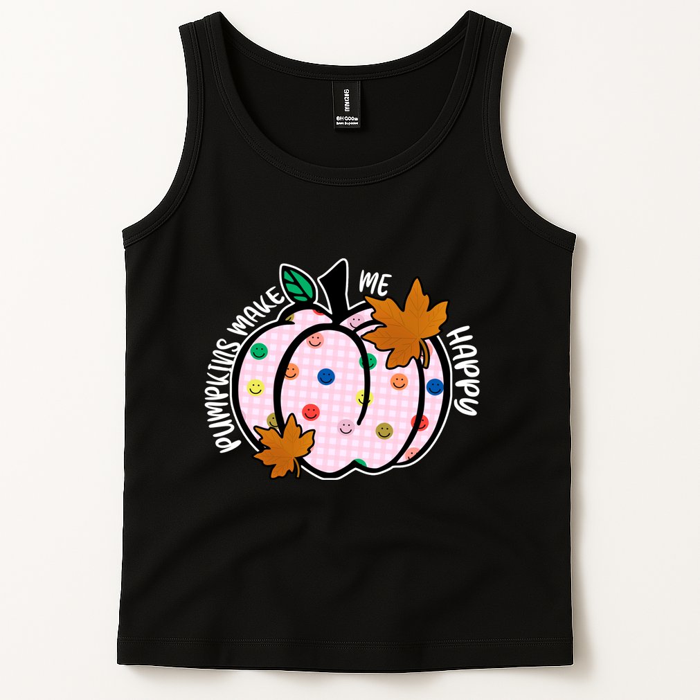 Pumpkins Make Me Happy Cute Fall Autumn Tank Top