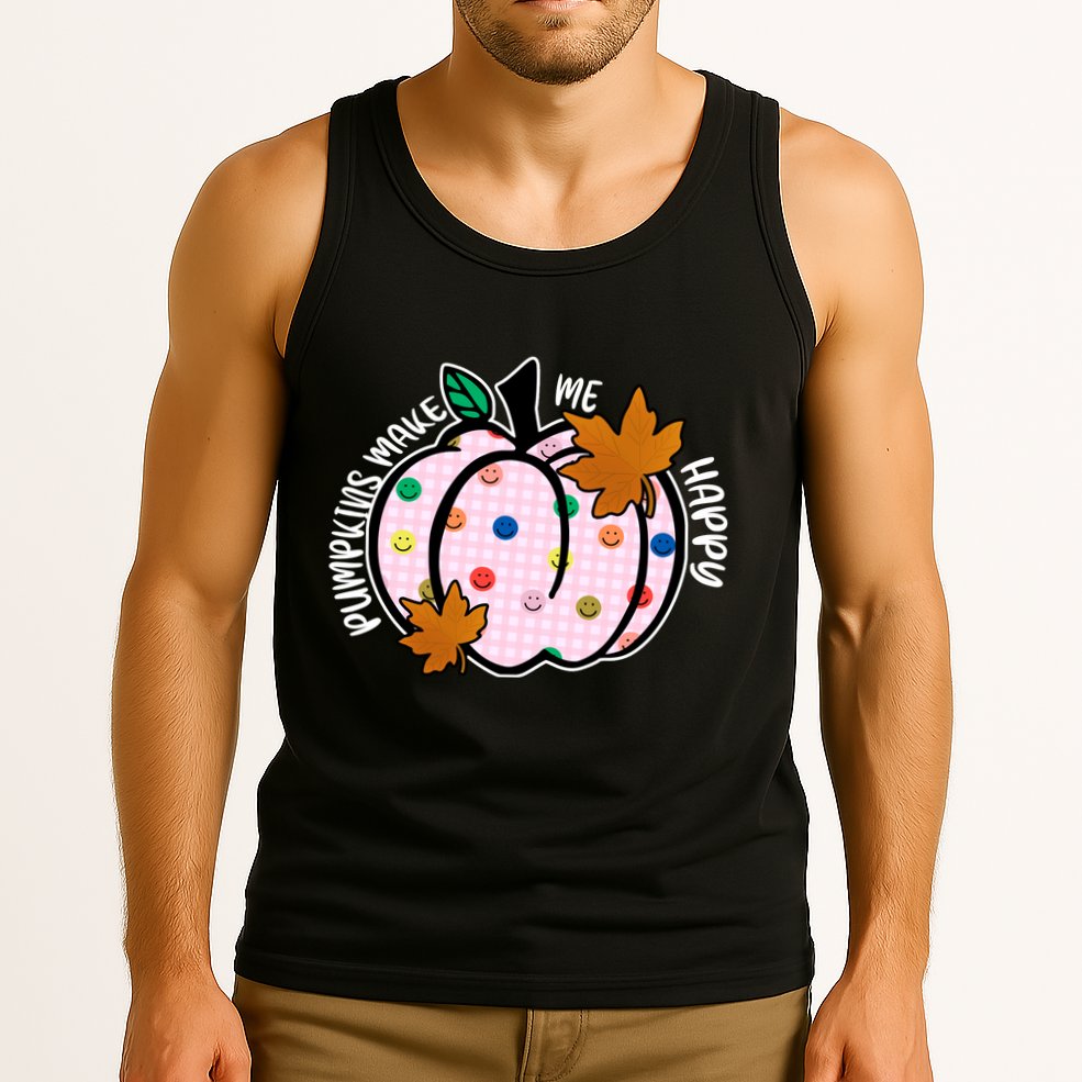 Pumpkins Make Me Happy Cute Fall Autumn Tank Top