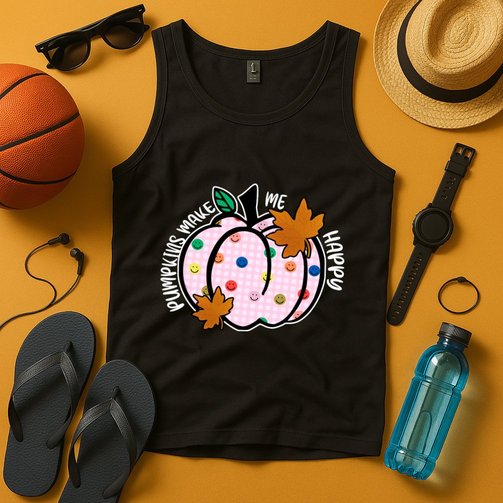 Pumpkins Make Me Happy Cute Fall Autumn Tank Top