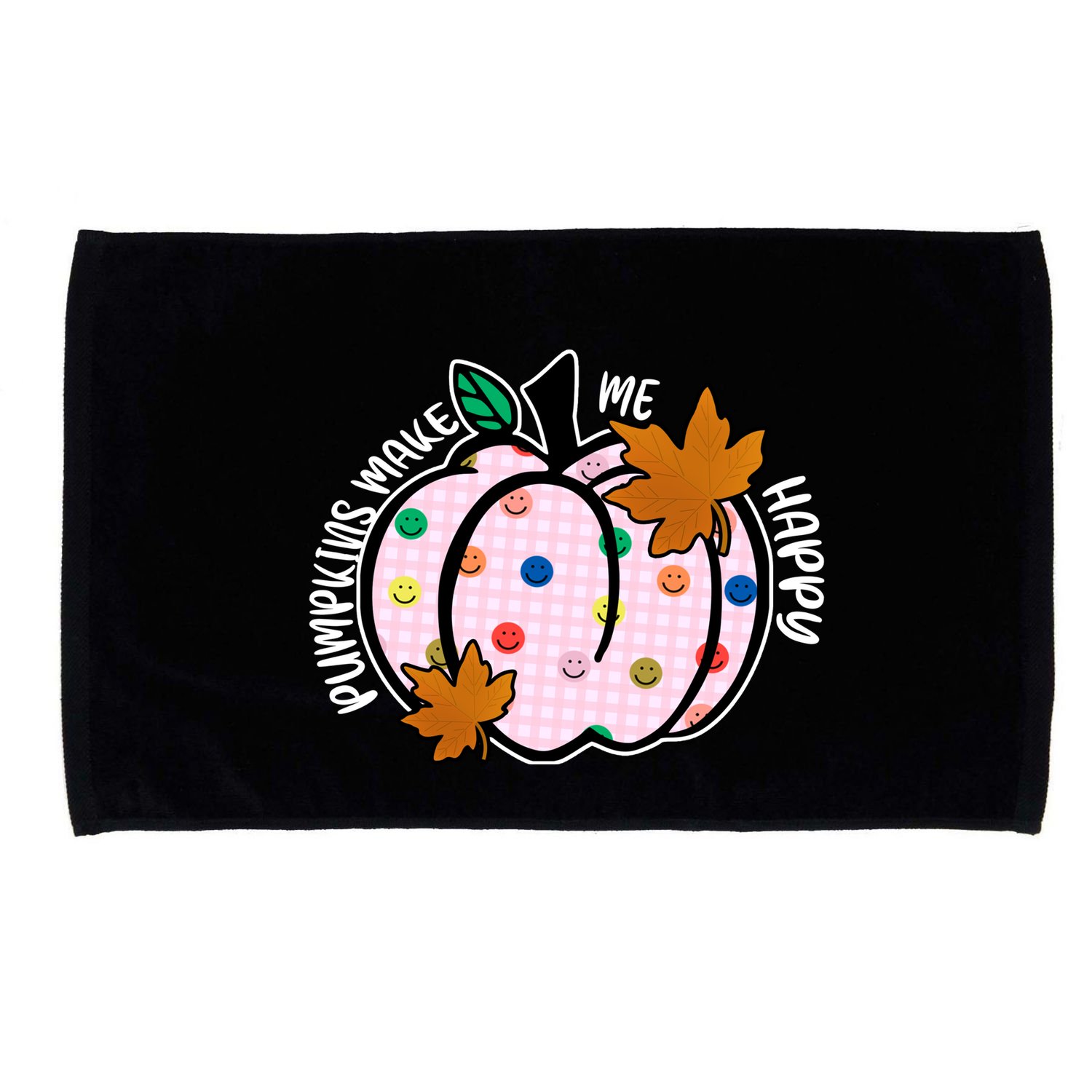 Pumpkins Make Me Happy Cute Fall Autumn Microfiber Hand Towel