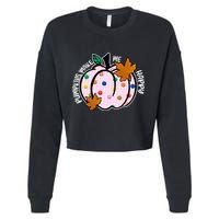 Pumpkins Make Me Happy Cute Fall Autumn Cropped Pullover Crew
