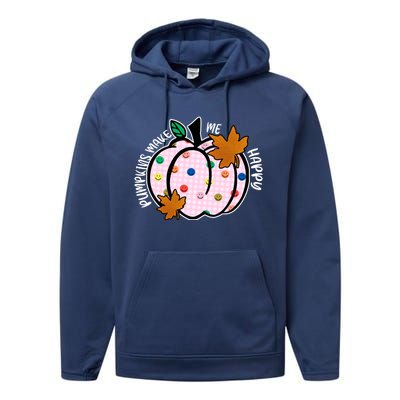 Pumpkins Make Me Happy Cute Fall Autumn Performance Fleece Hoodie