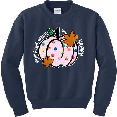 Pumpkins Make Me Happy Cute Fall Autumn Kids Sweatshirt