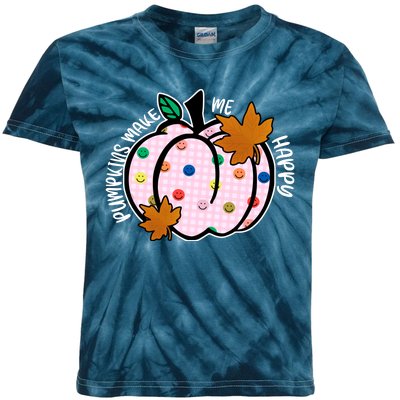 Pumpkins Make Me Happy Cute Fall Autumn Kids Tie-Dye T-Shirt